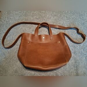 Portland Leather Mini Crossbody Tote "Honey" NWOT